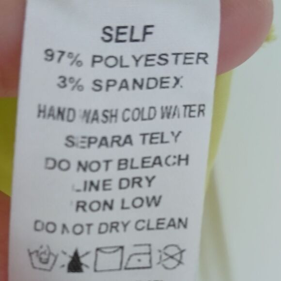 Sunshine + Sky Top Flutter Sleeves Ruffled Tie Front Cinched Waist Lightweight - Picture 3 of 4